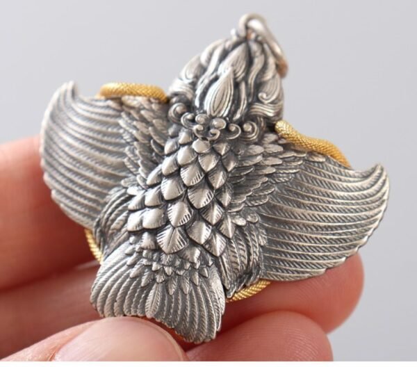 #111 Tibetan sofa silver-plated Peng bird pendant handmade Wenwan necklace pendant sweater chain pendant Tibetan - 图片 3